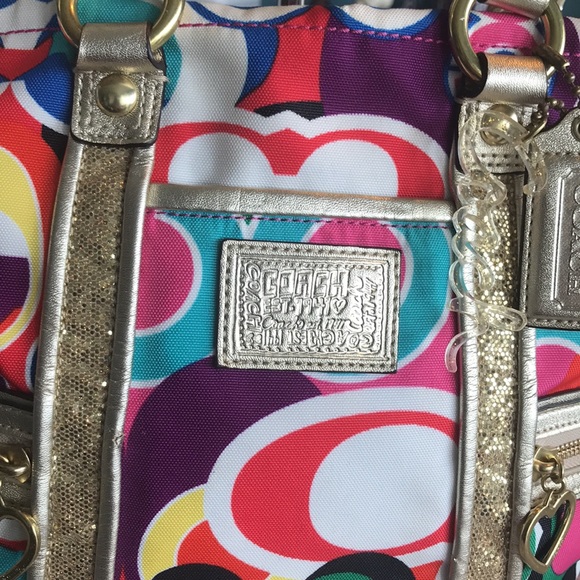 Optic Art Coach shoulder bag and satchel! This bag is in GUC except for handles - Picture 4 of 15